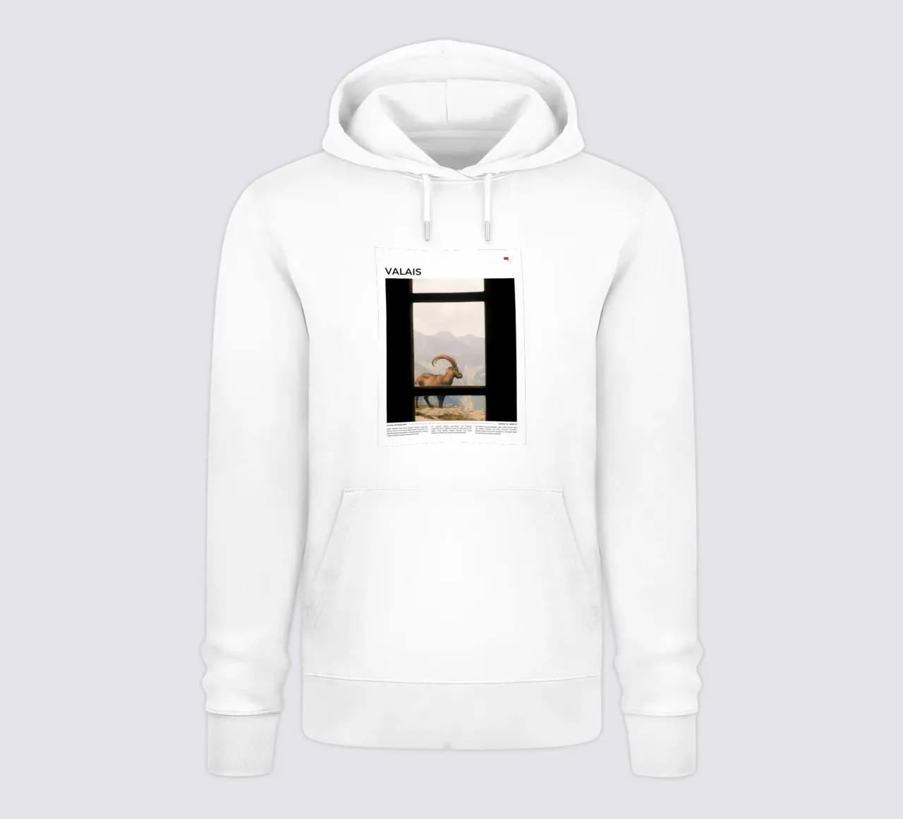 Valais: Typography felpa con cappuccio da FujiType