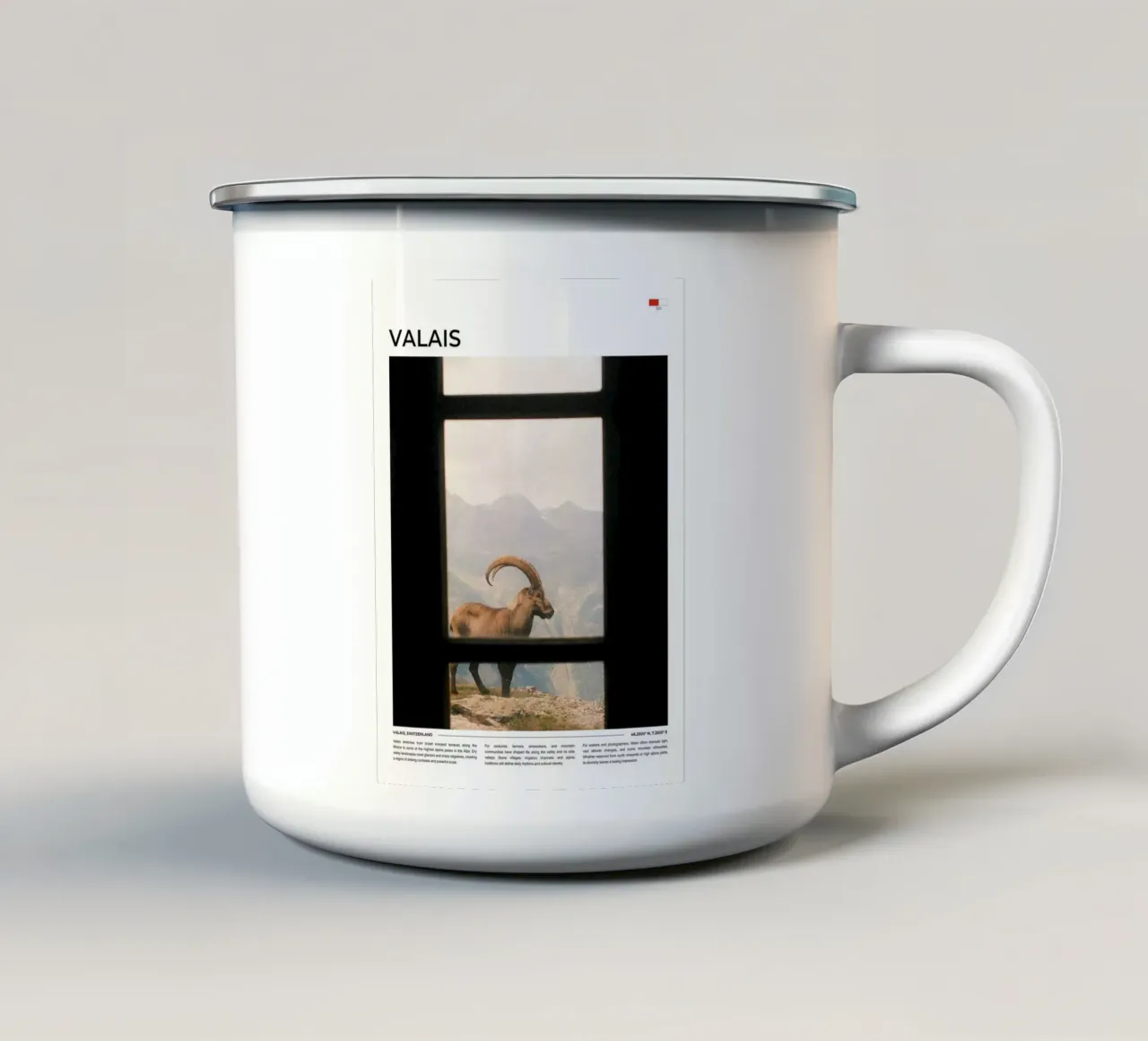 Valais: Typography tazza in smalto da FujiType