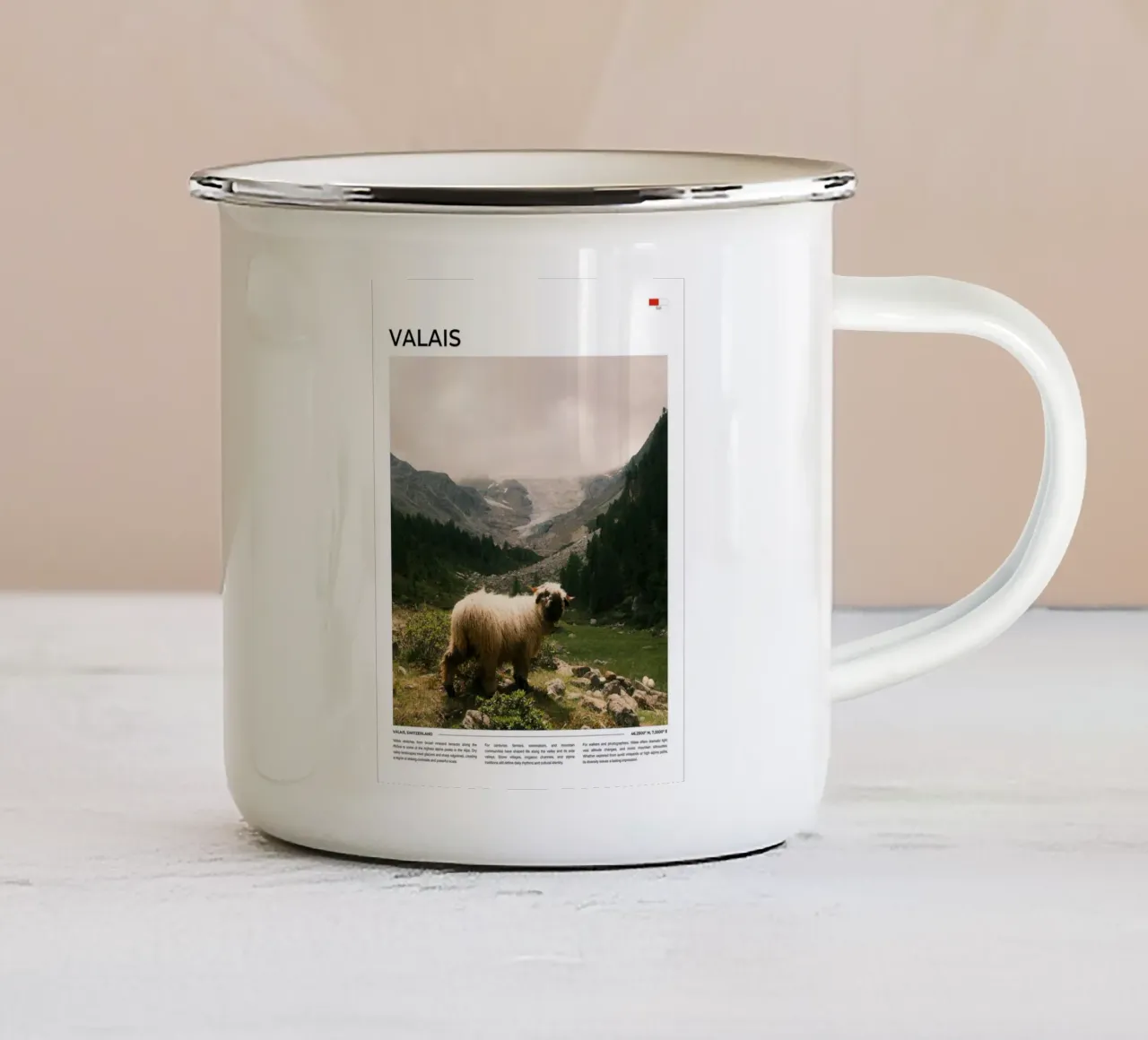 Valais II: Typography tazza in smalto da FujiType