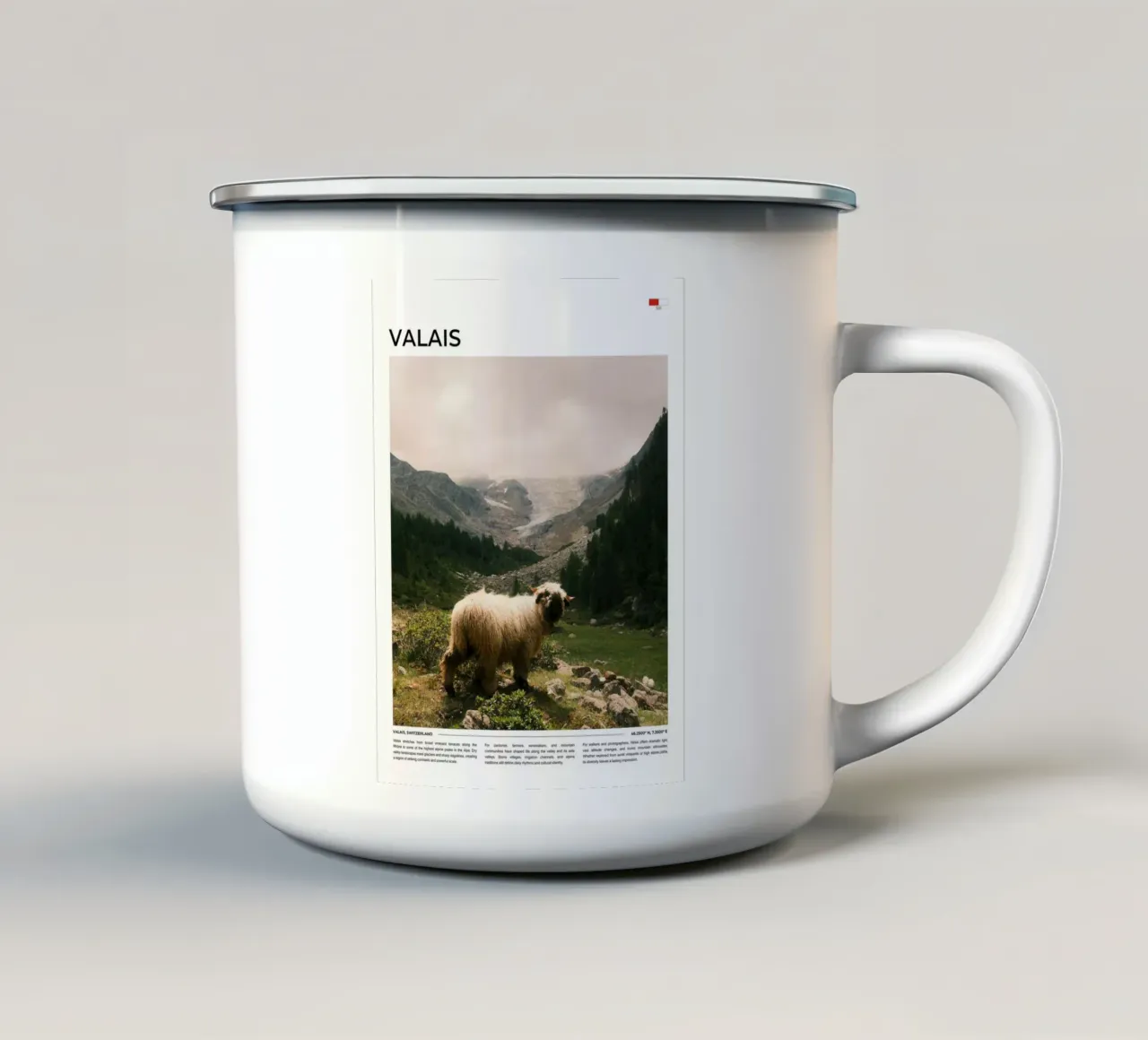 Valais II: Typography tazza in smalto da FujiType
