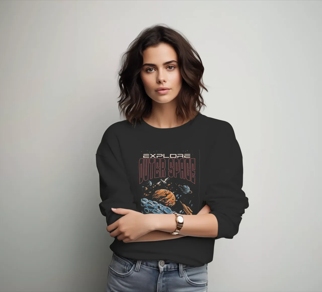 Explore outer space sweatshirt by Gunawan Rb