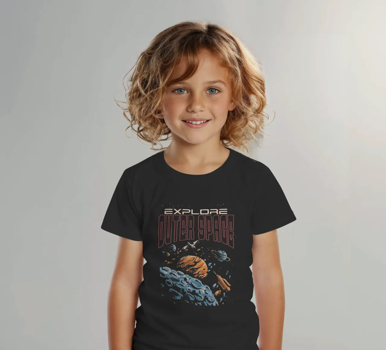 Explore outer space Kinder T-Shirt von Gunawan Rb