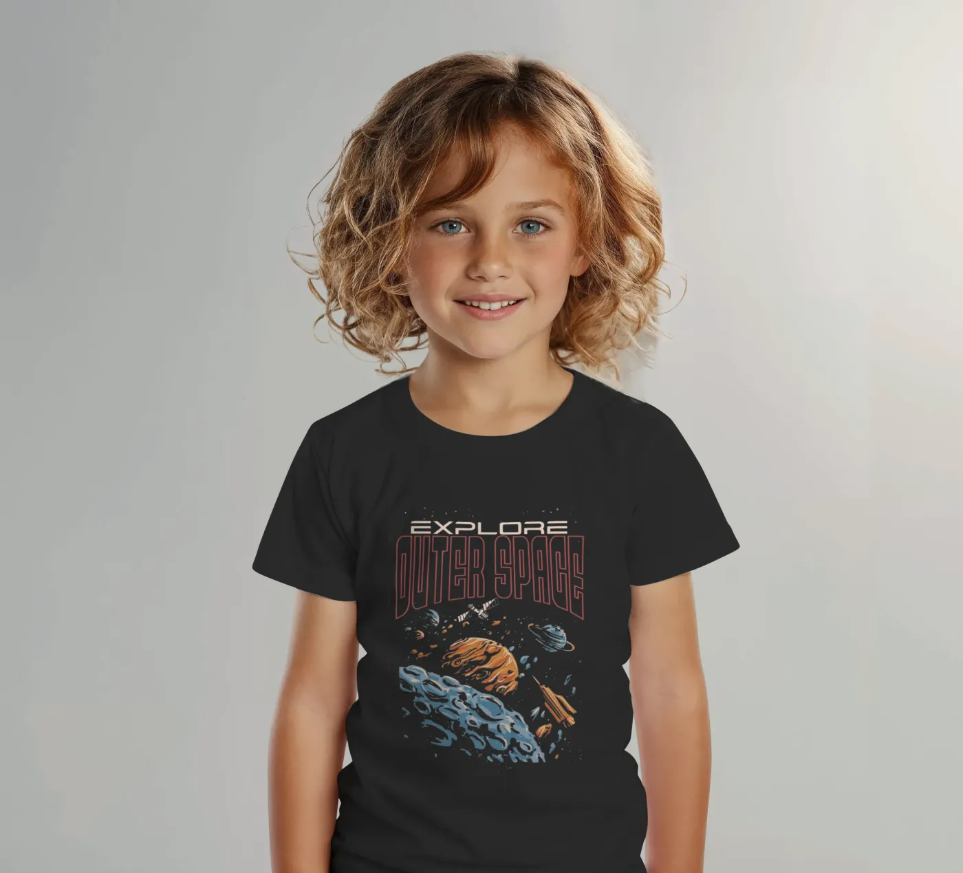 Explore outer space kids t-shirt by Gunawan Rb