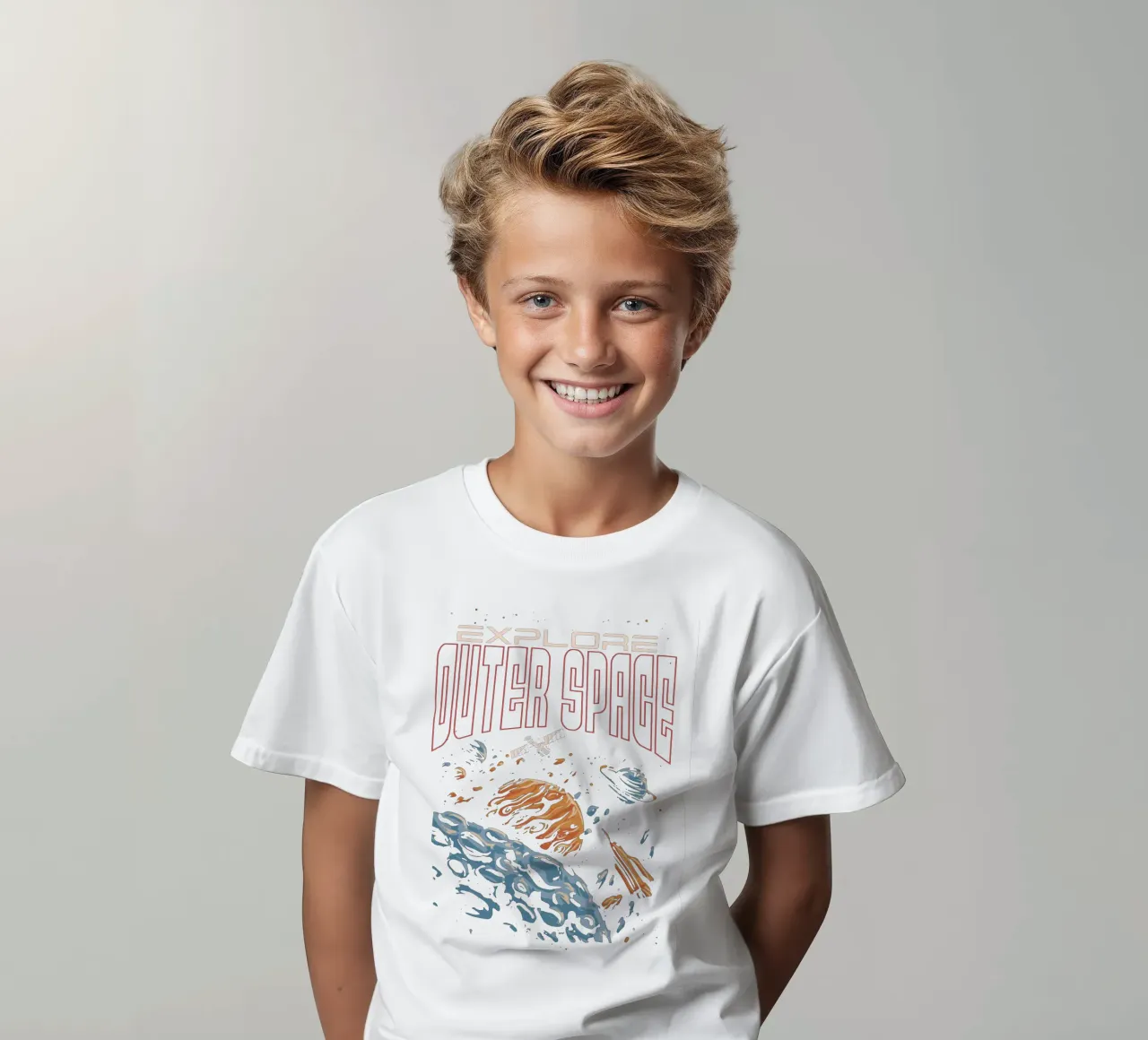 Explore outer space Kinder T-Shirt von Gunawan Rb