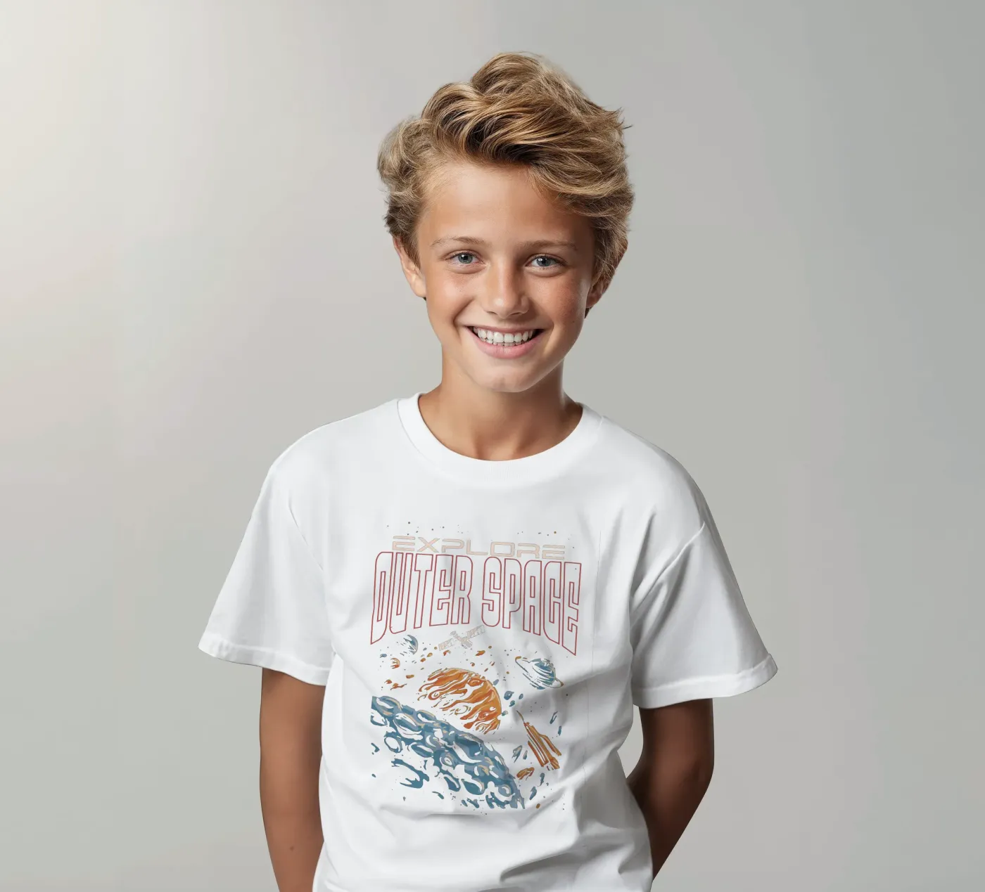 Explore outer space kids t-shirt by Gunawan Rb