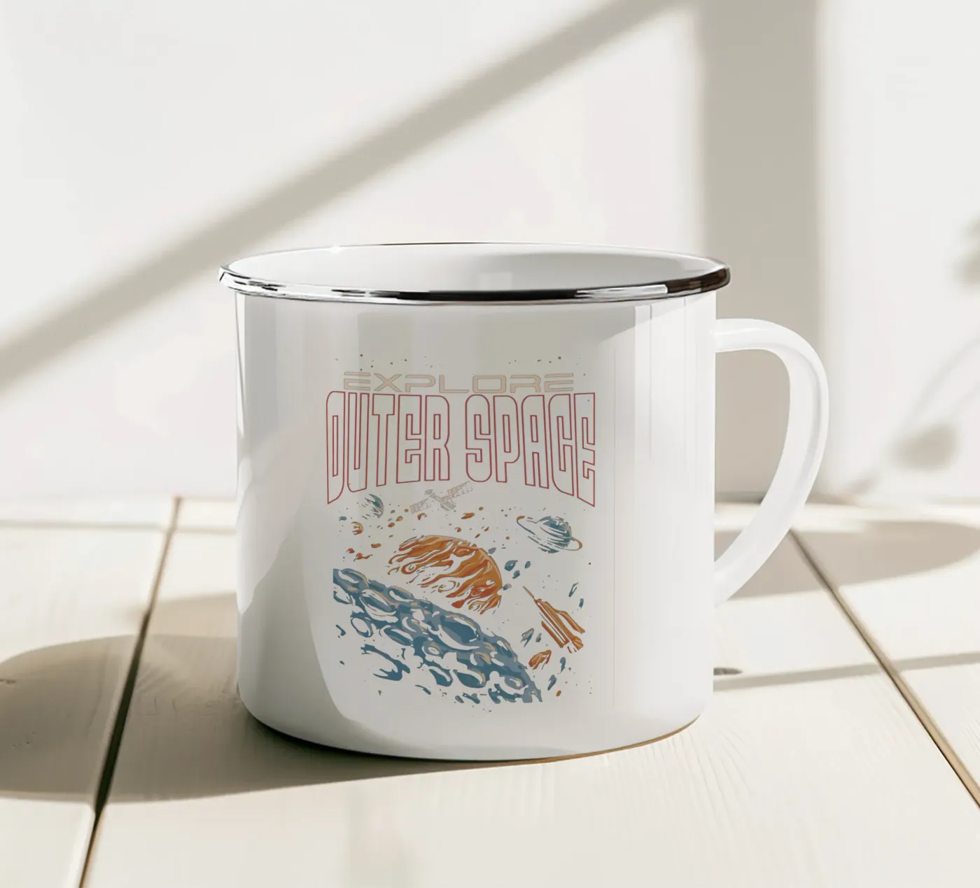 Esplorare lo spazio esterno tazza in smalto da Gunawan Rb