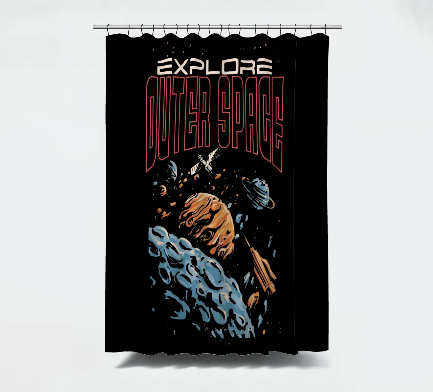 Explore outer space Duschvorhang von Gunawan Rb