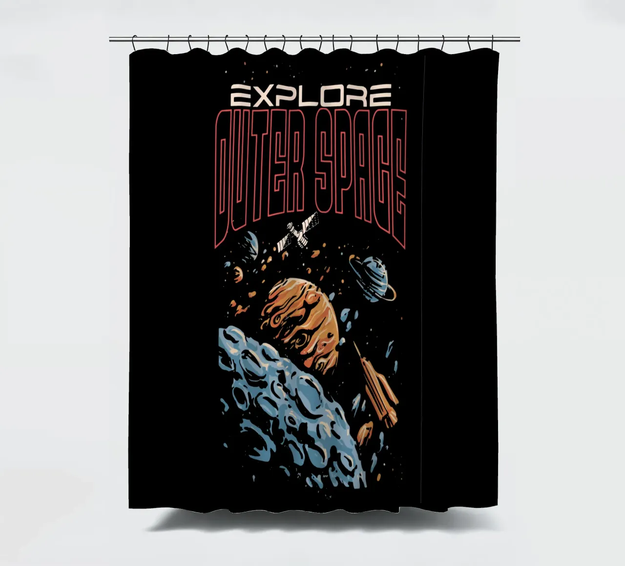 Explore outer space Duschvorhang von Gunawan Rb