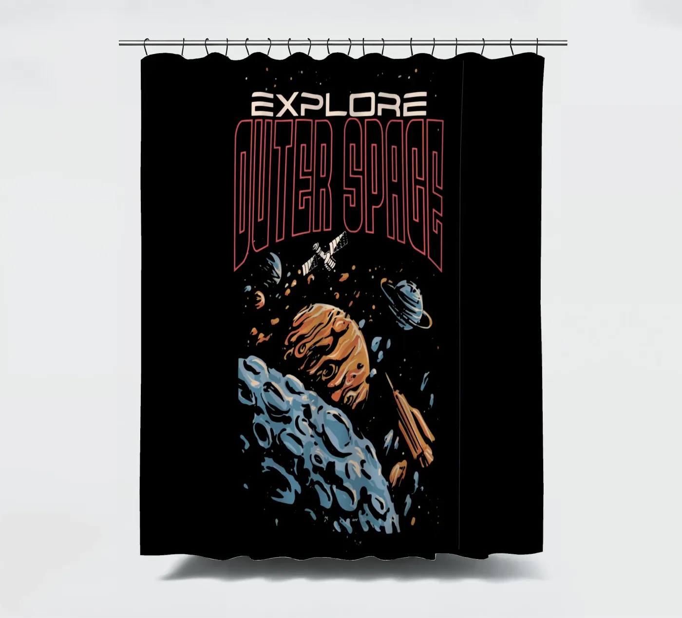 Explore outer space Duschvorhang von Gunawan Rb