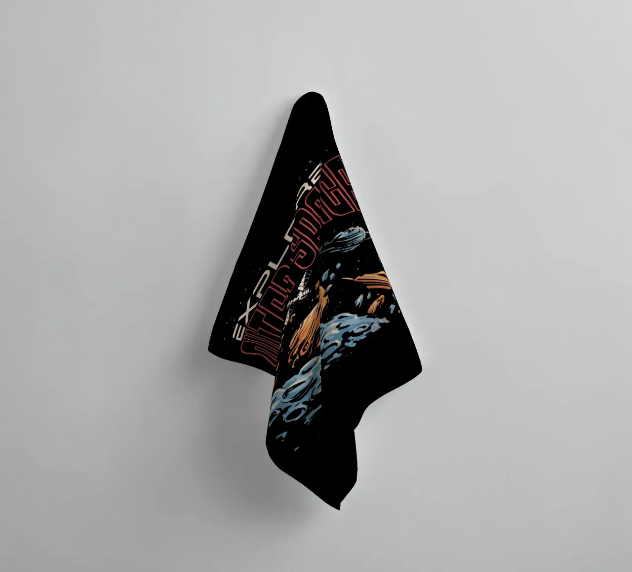 Explore outer space towel by Gunawan Rb