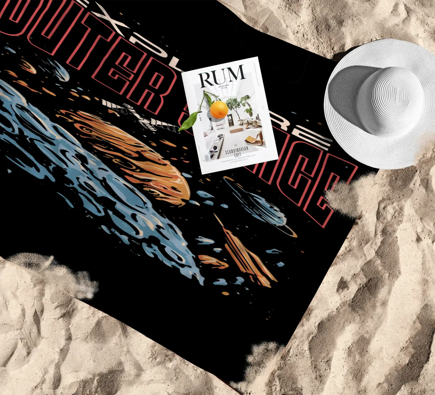 Explore outer space Strandtuch von Gunawan Rb