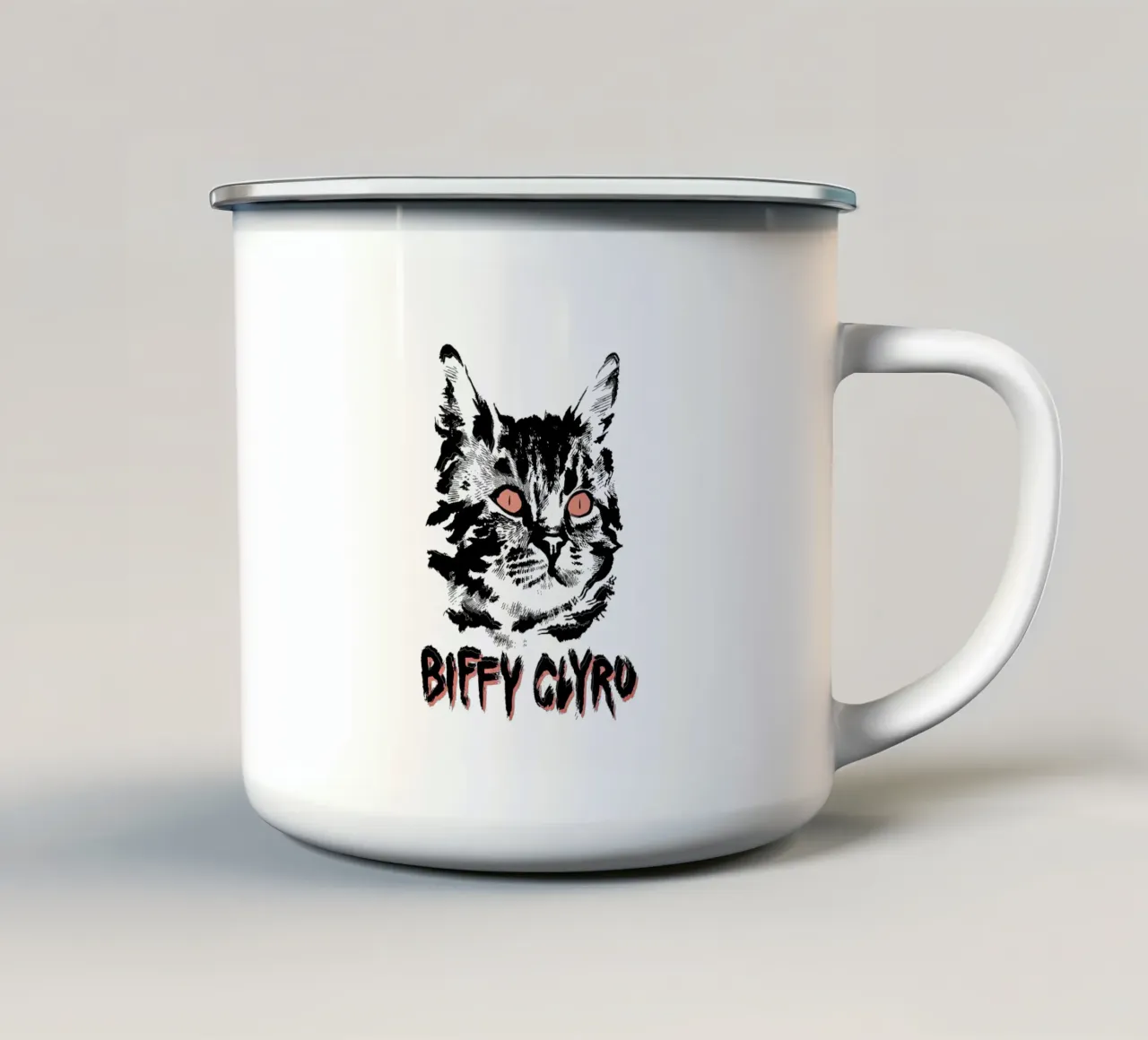 Black Cat Biffy Clyro tazza in smalto da MR.A