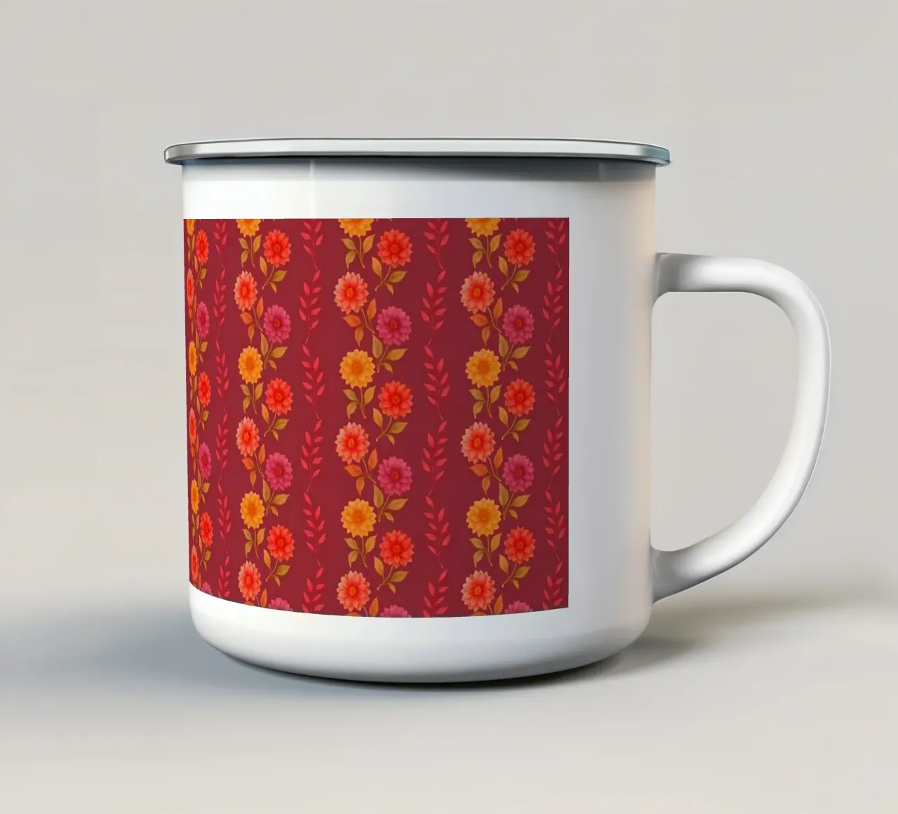 Strisce Dahlia Borgogna tazza in smalto da SilverPegasus_second_shop