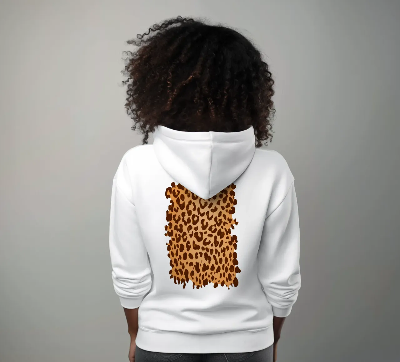 Classico marrone con stampa leopardo selvaggio felpa con cappuccio da SilverPegasus_second_shop