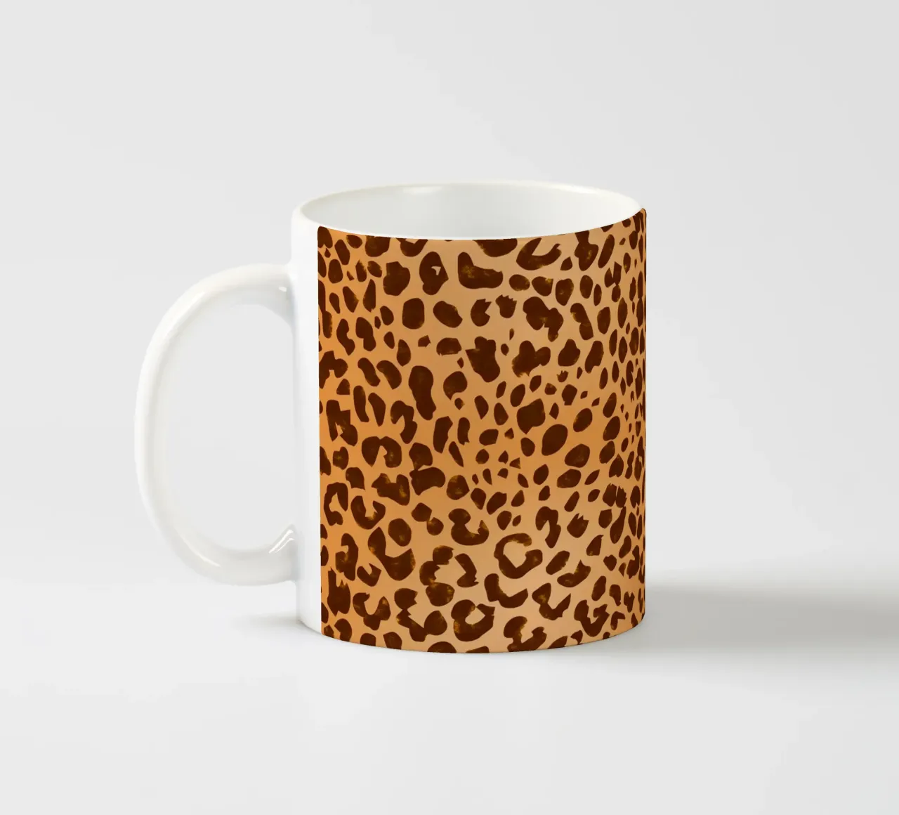 Classico marrone con stampa leopardo selvaggio tazza in ceramica da SilverPegasus_second_shop