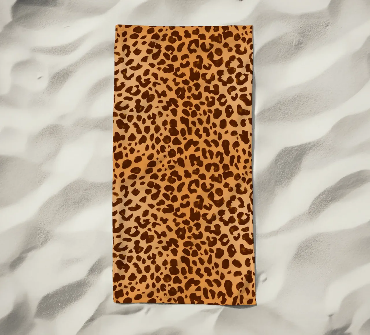Classico marrone con stampa leopardo selvaggio telo mare da SilverPegasus_second_shop