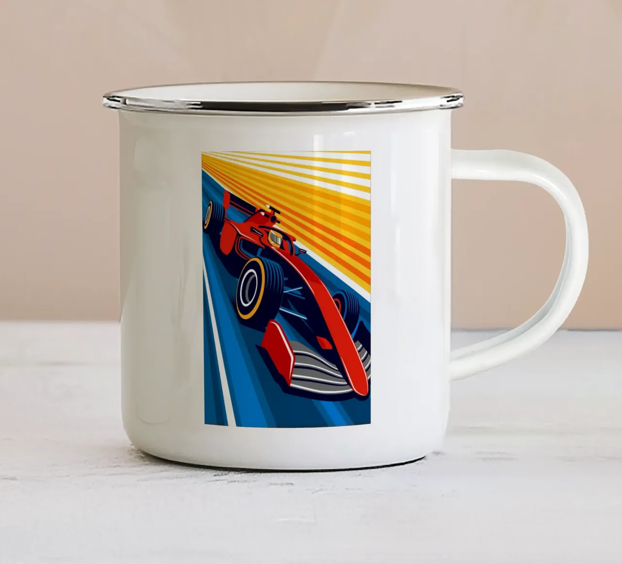 Race Car Scuderia tazza in smalto da Mariel Toigo