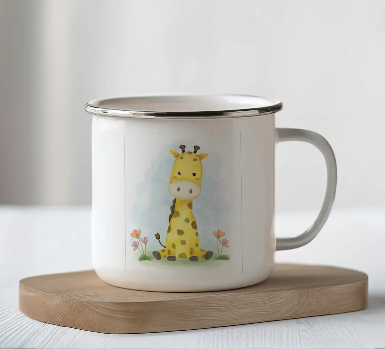 cucciolo di giraffa tazza in smalto da 🐹 BABY ART PRINTS