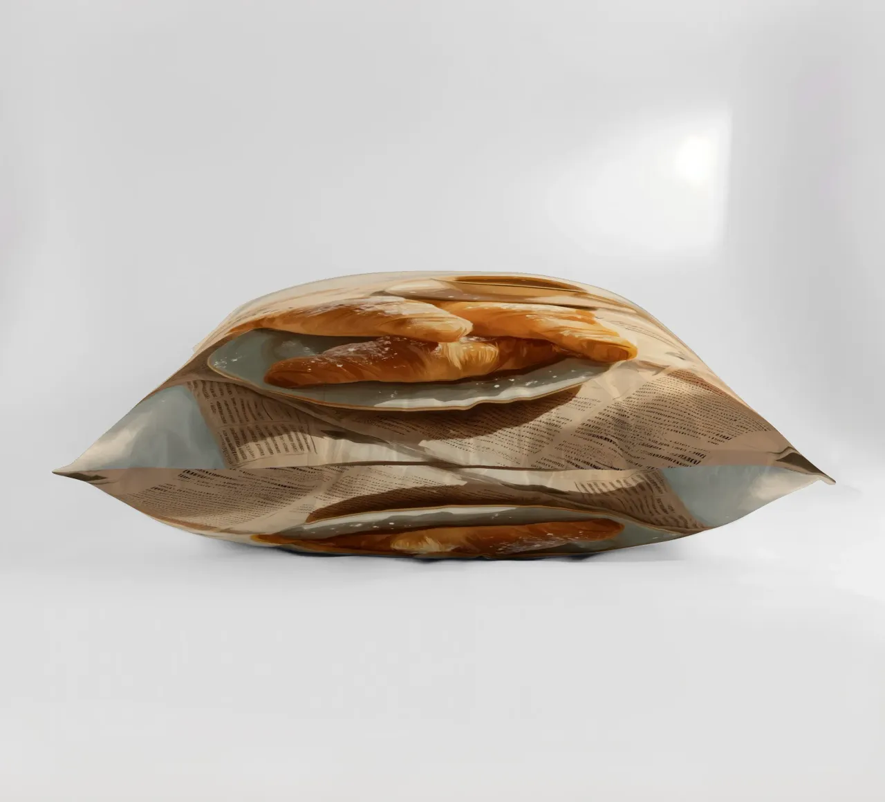 Croissant freschi e caffè in un accogliente momento invernale illuminato dal sole cuscino da Holiday Hearth Prints