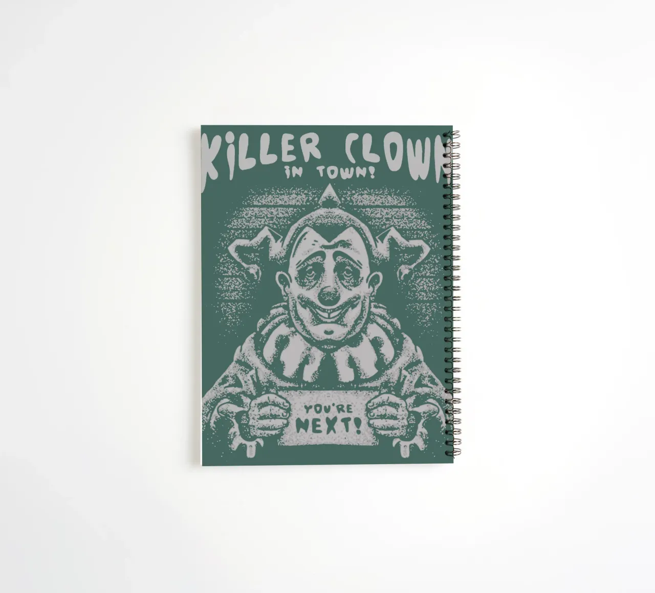 Killer Clown in Town spiral notebook by Gunawan Rb