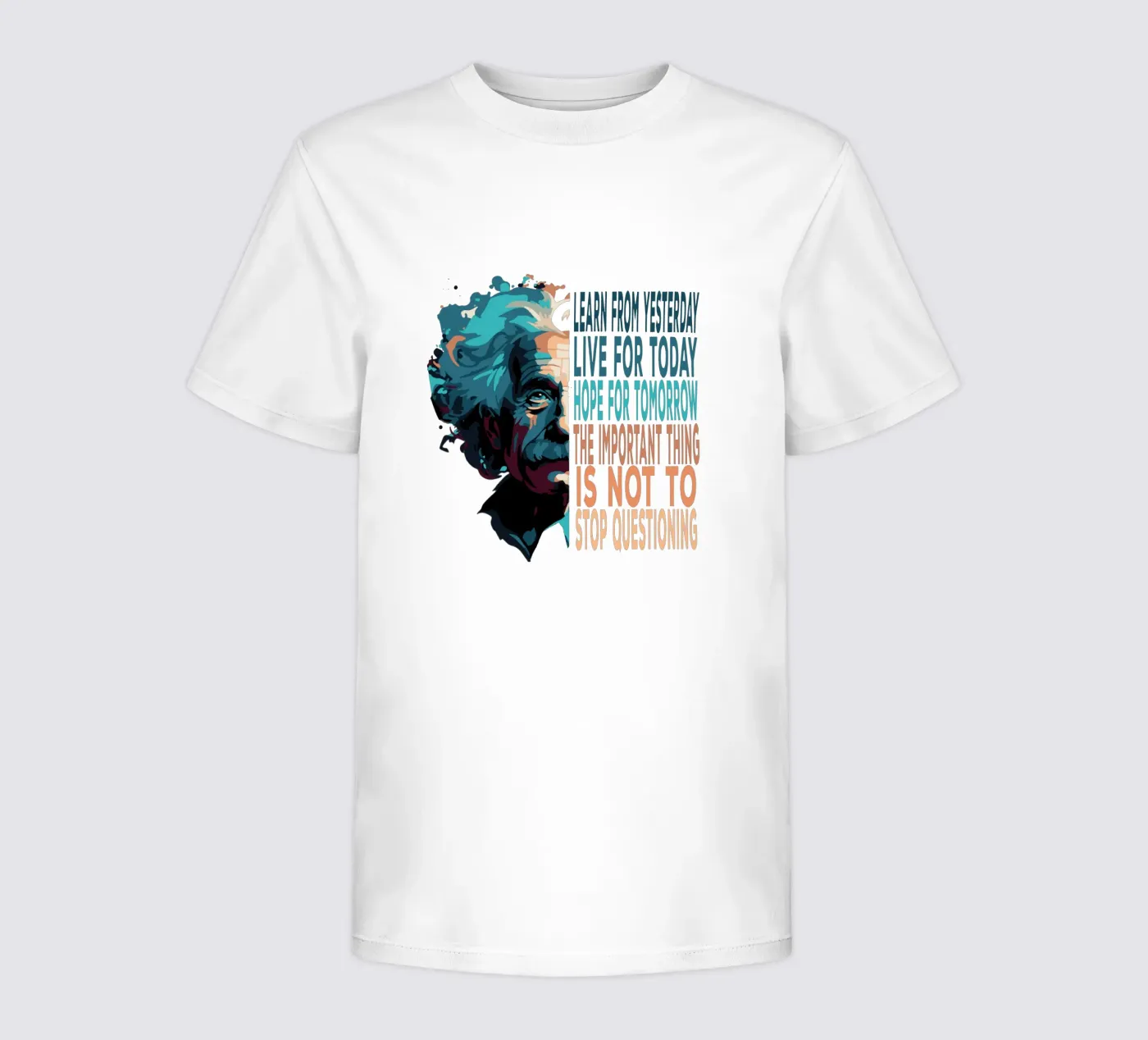Albert Einstein Quote Kinder T-Shirt von Gunawan Rb