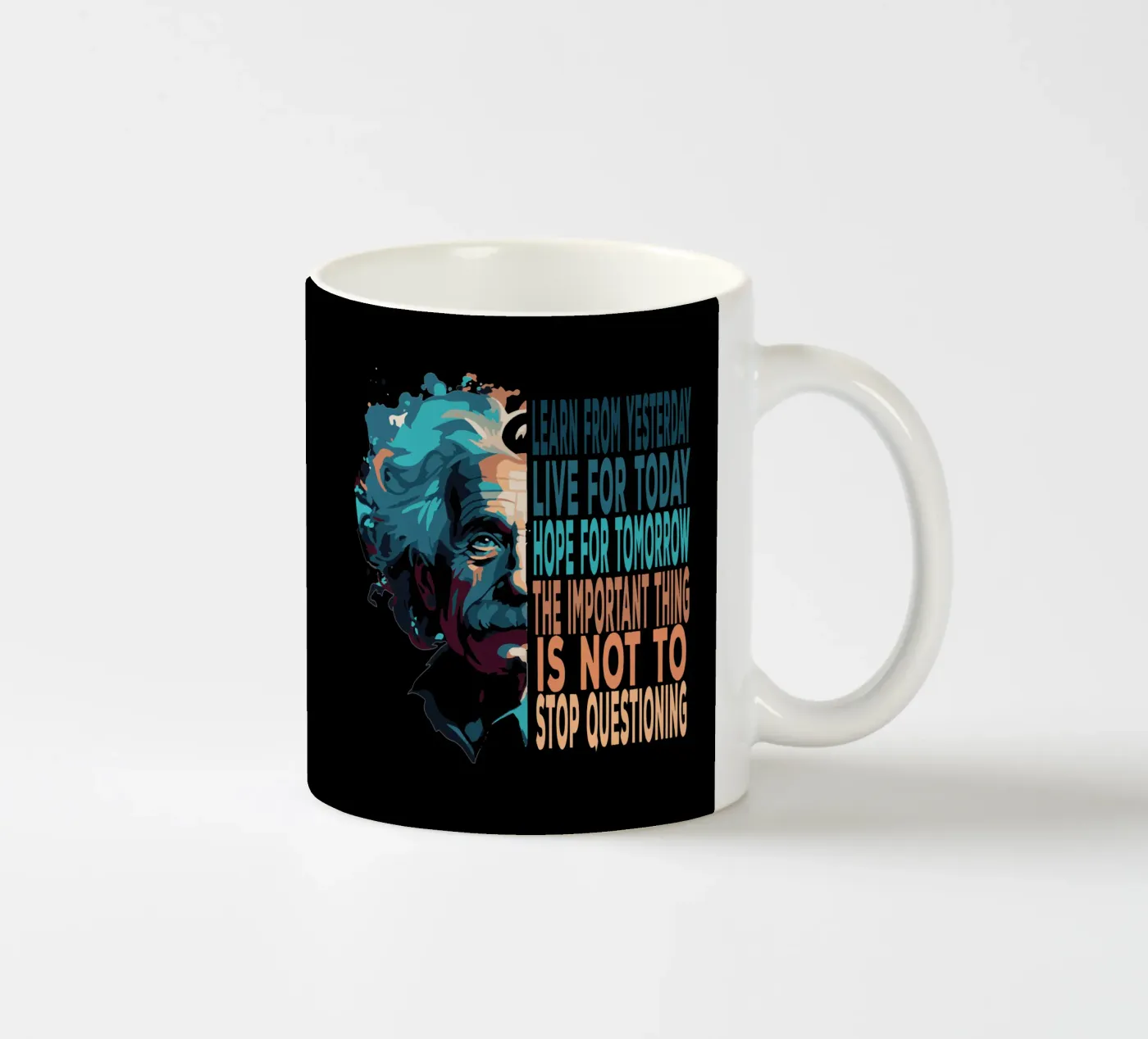 Albert Einstein Quote ceramic mug by Gunawan Rb
