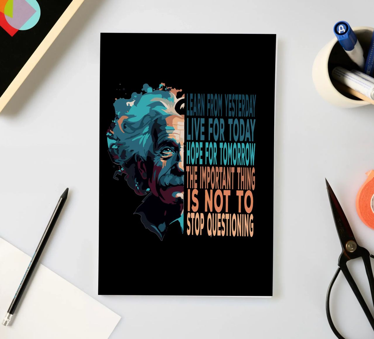 Albert Einstein Quote notebook by Gunawan Rb
