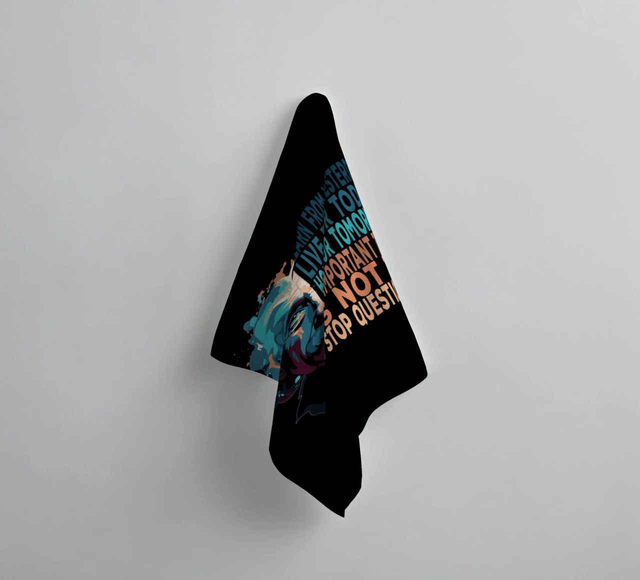 Albert Einstein Quote towel by Gunawan Rb