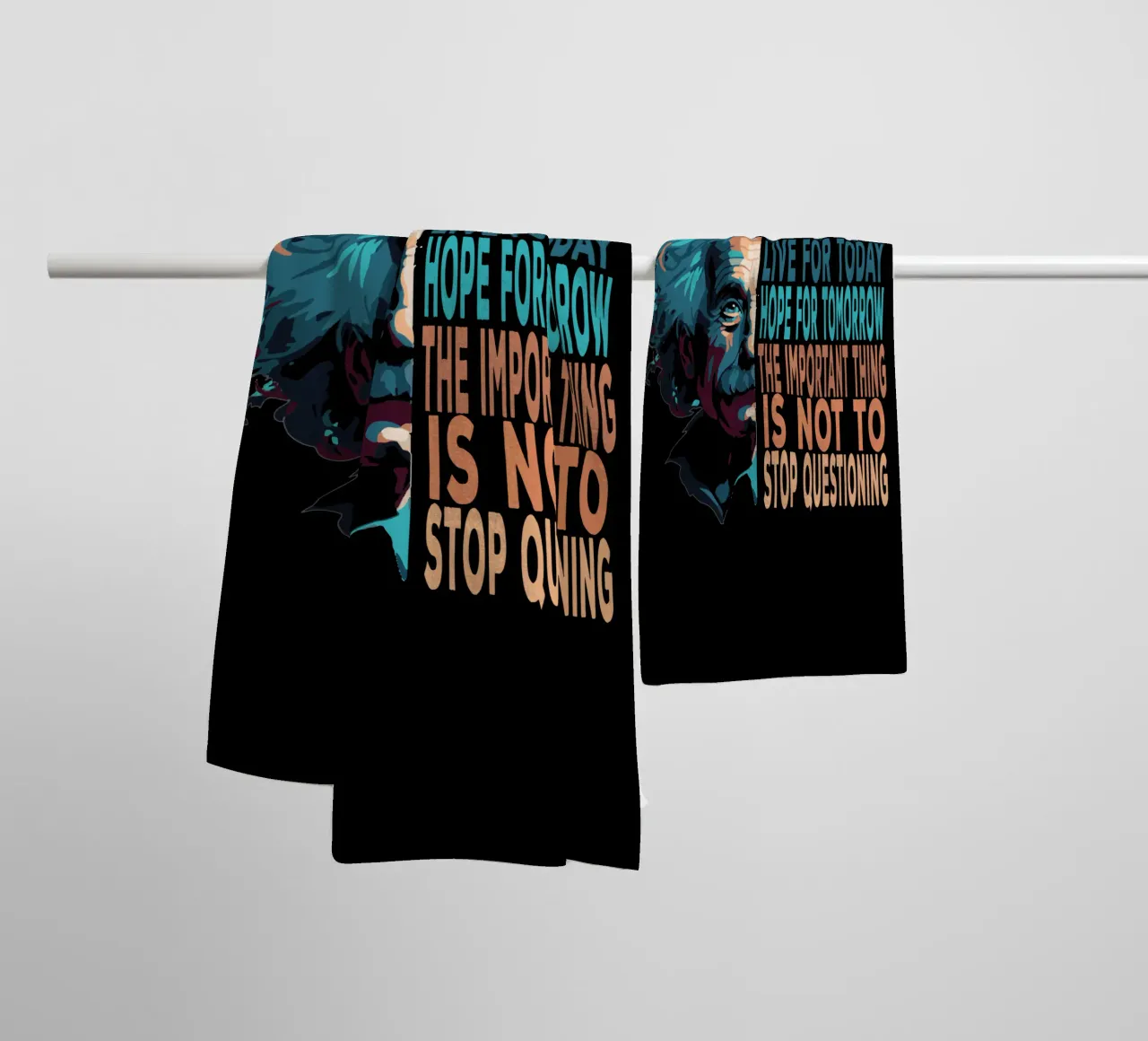 Albert Einstein Quote towel by Gunawan Rb