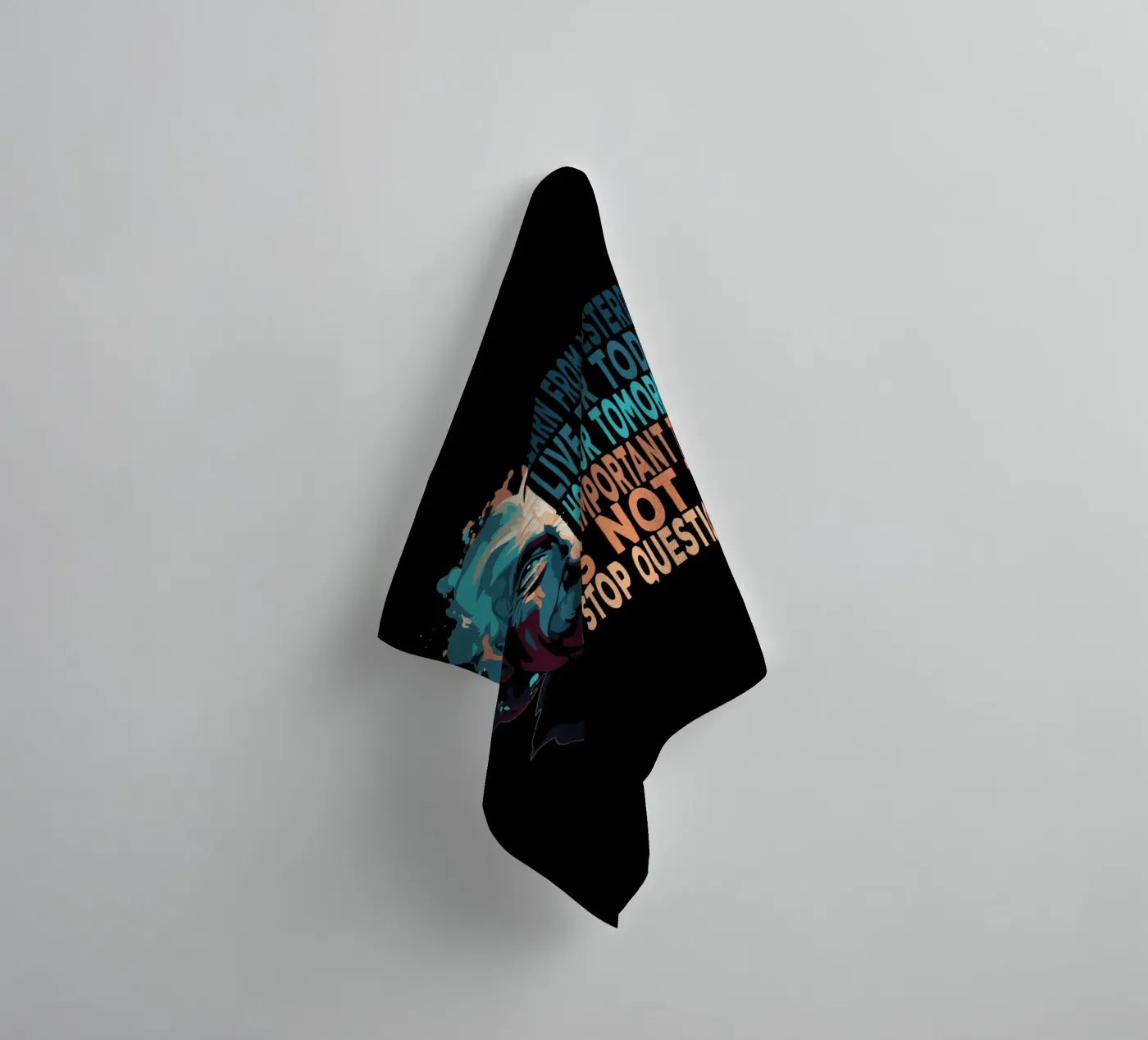 Albert Einstein Quote towel by Gunawan Rb