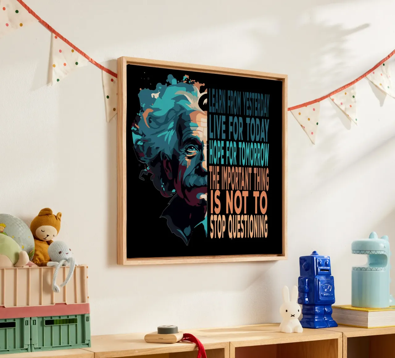 Albert Einstein Citazione tela con Cornice a cassetta da Gunawan Rb