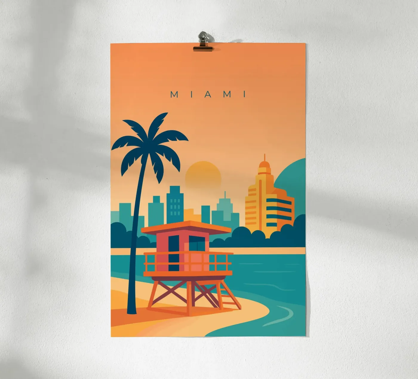 Miami poster van minimalist designs