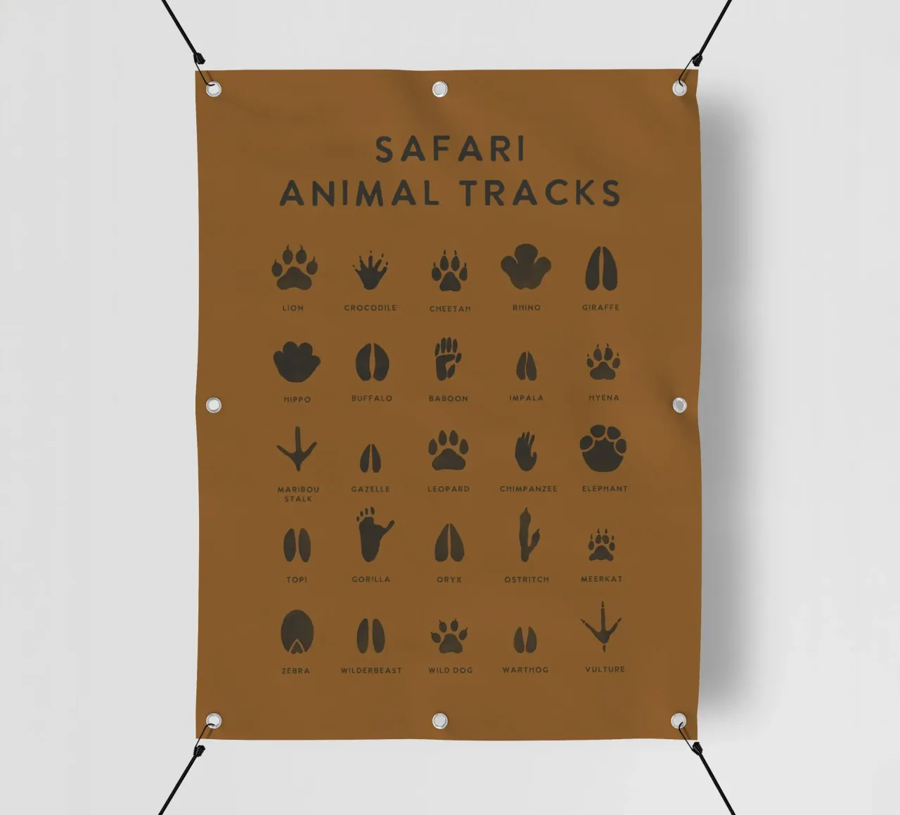 Identificatore di impronte e tracce di animali Safari telo in pvc da This Wild Soul - Illustration
