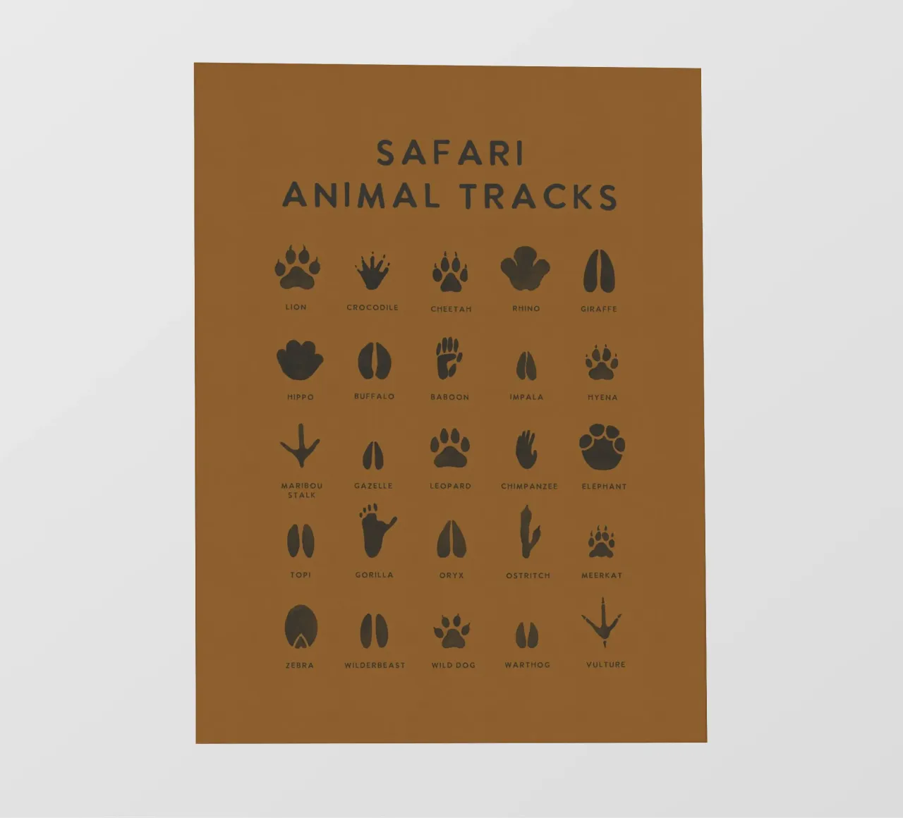 Identificatore di impronte e tracce di animali Safari telo in pvc da This Wild Soul - Illustration