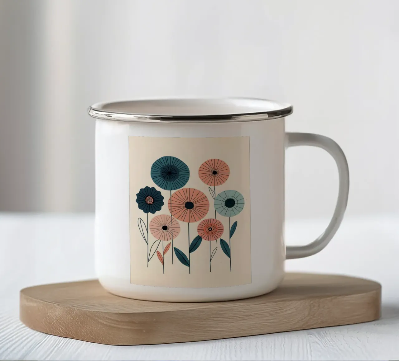 Fiori di primavera tazza in smalto da uniqe world