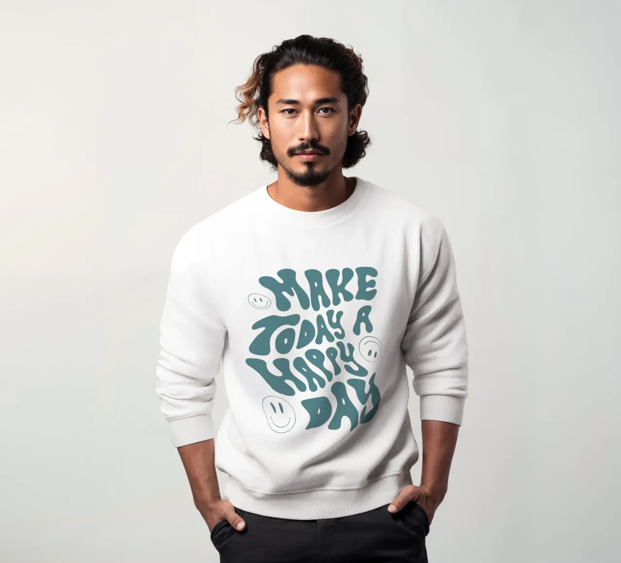 Make Today a Happy day sweatshirt by Gunawan Rb
