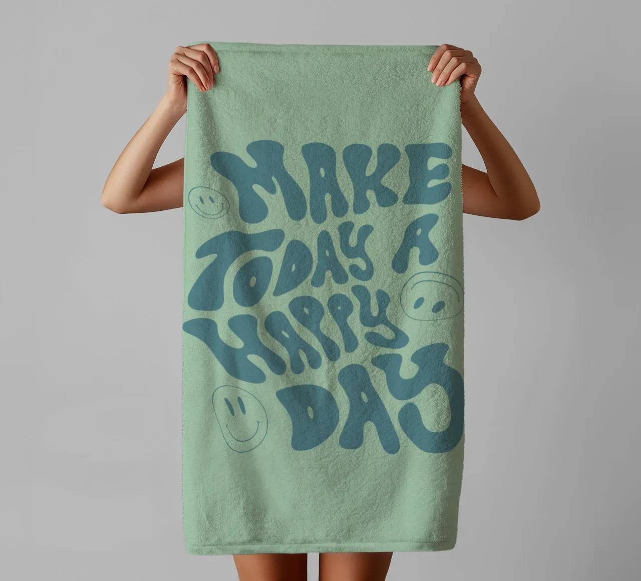 Make Today a Happy day towel by Gunawan Rb