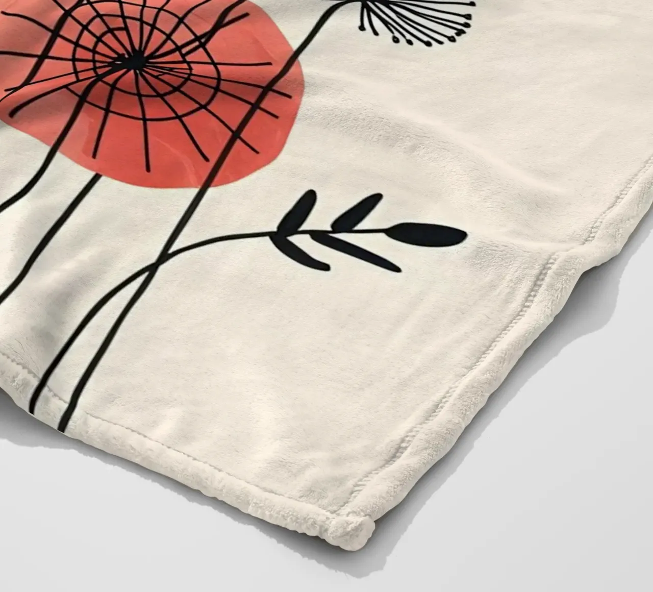 Rote Blumen Fleecedecke von botanical shop