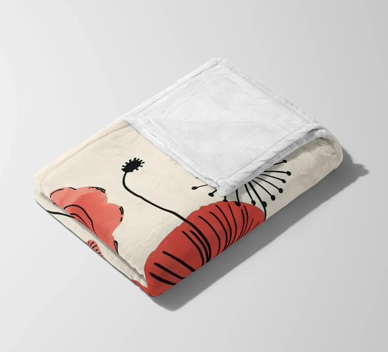 Rote Blumen Fleecedecke von botanical shop