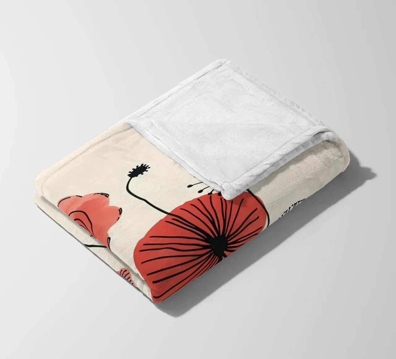 Rote Blumen Fleecedecke von botanical shop