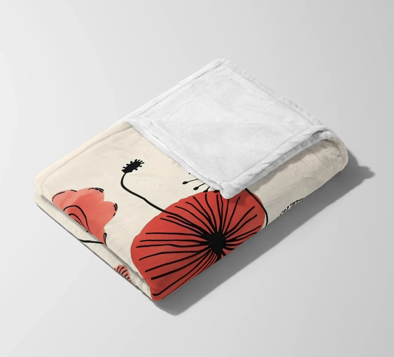 Rote Blumen Fleecedecke von botanical shop