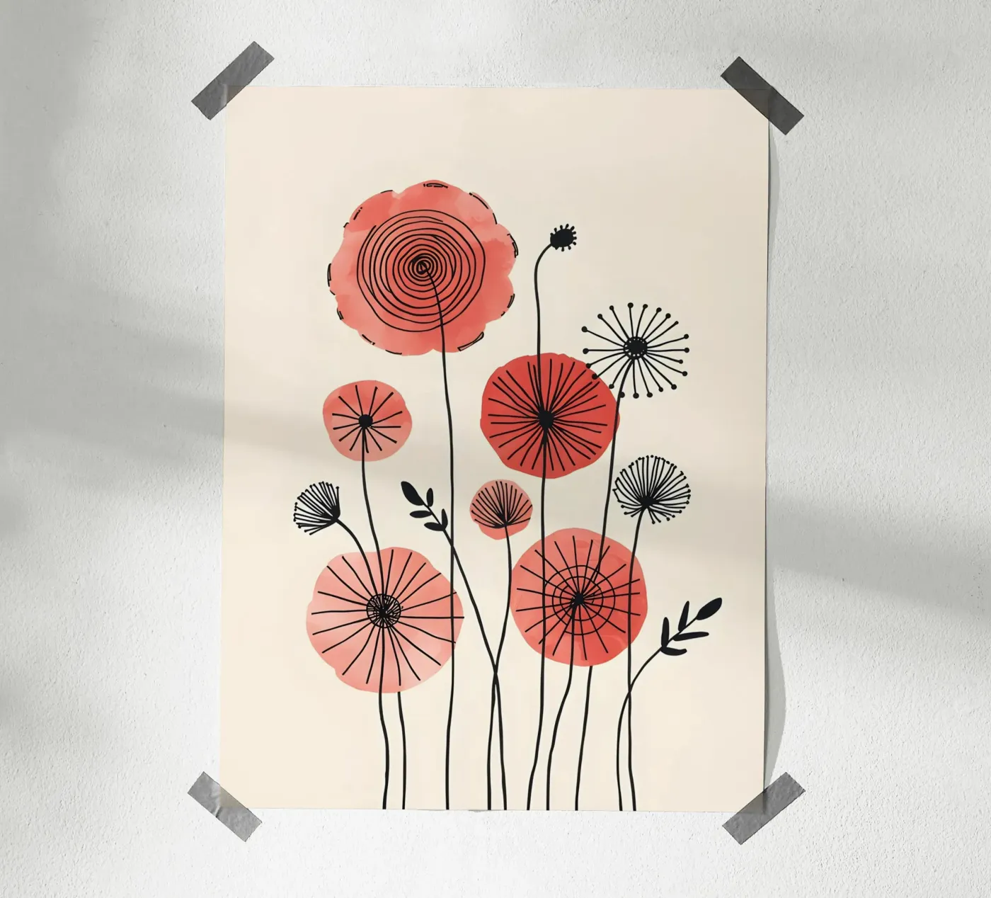 Rote Blumen Poster von botanical shop