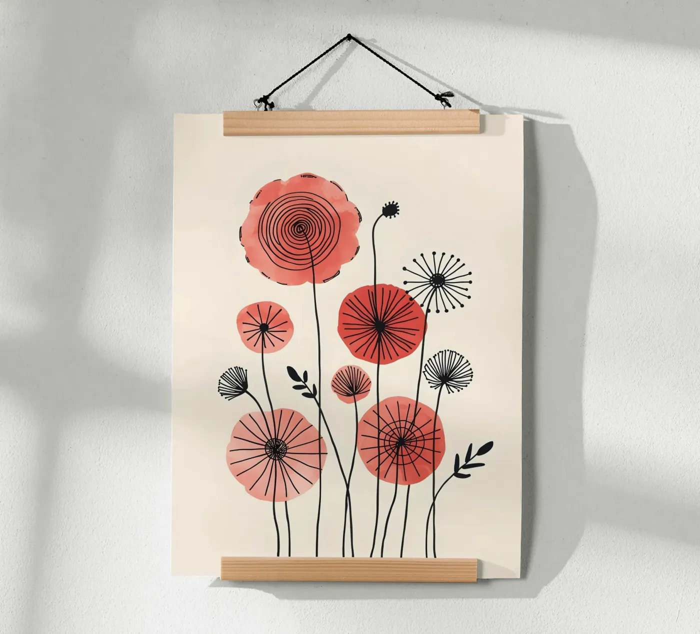 Rote Blumen Poster von botanical shop
