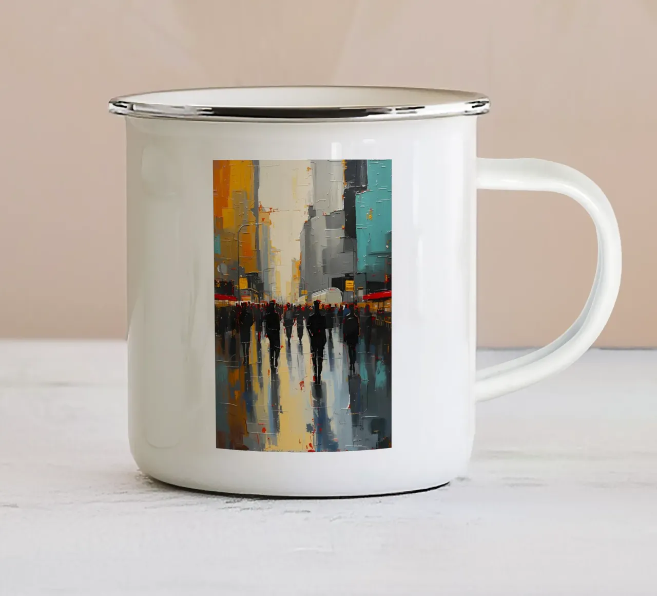 Vita di città tazza in smalto da uniqe world