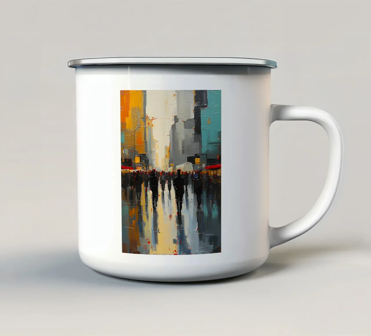 Vita di città tazza in smalto da uniqe world