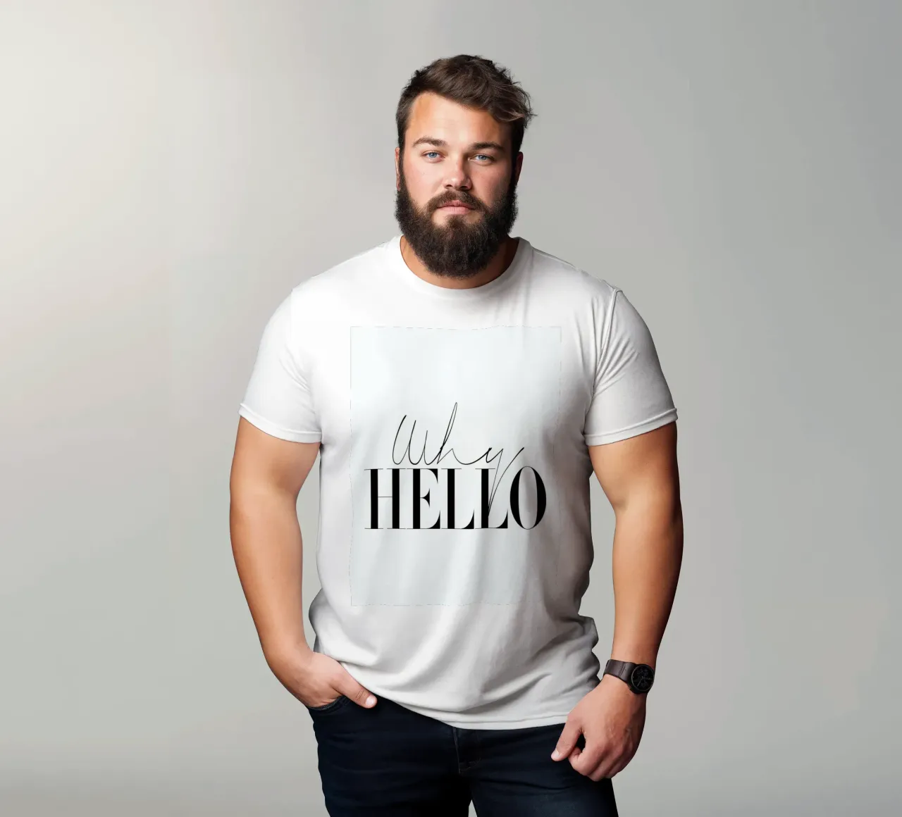 Why Hello Black and white Typography Quote t-shirt da Honeymoon Hotel
