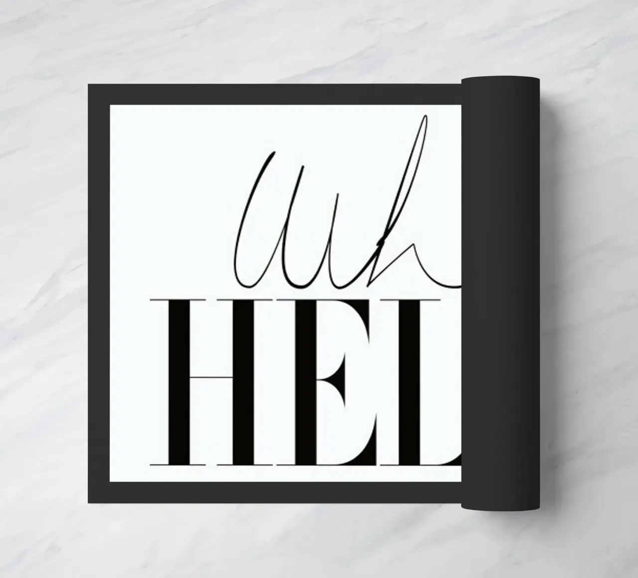 Why Hello Black and white Typography Quote felpudo de Honeymoon Hotel