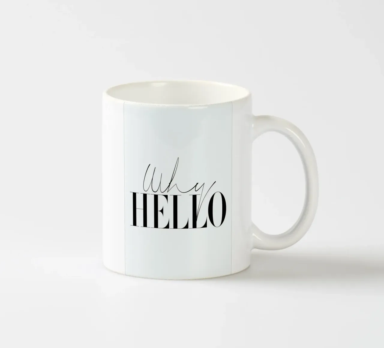 Why Hello Black and white Typography Quote Keramik Tasse von Honeymoon Hotel