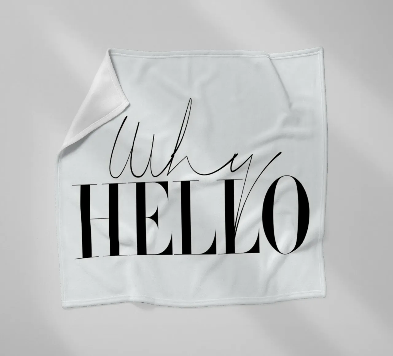 Why Hello Black and white Typography Quote coperta in pile da Honeymoon Hotel