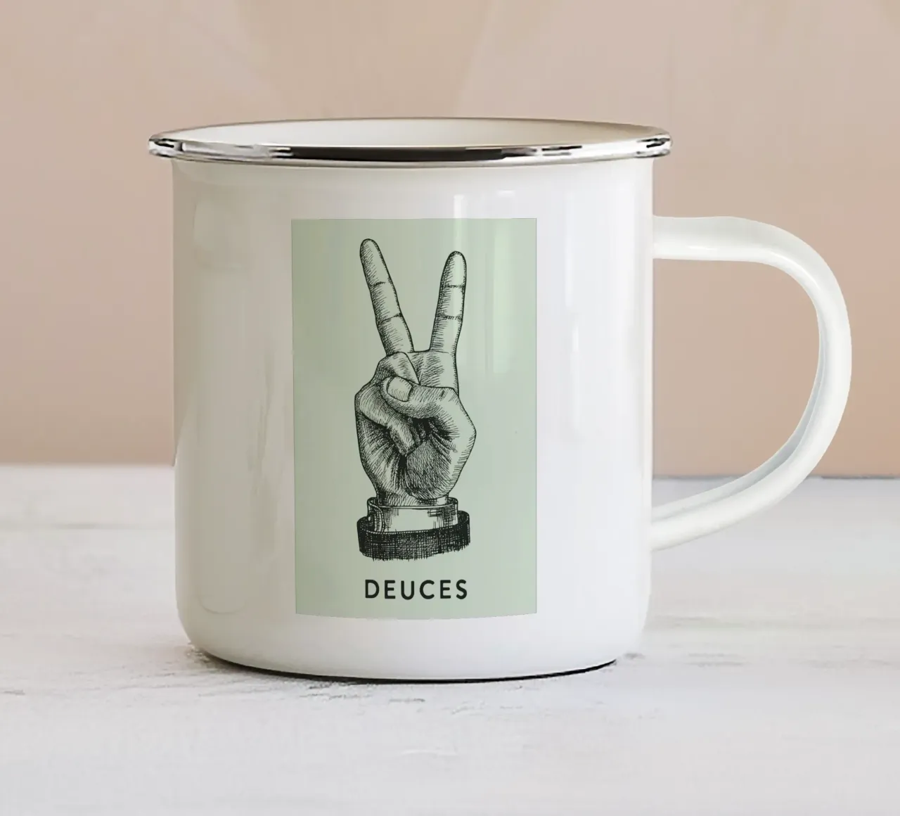 mano di pace dei due tazza in smalto da Shillas